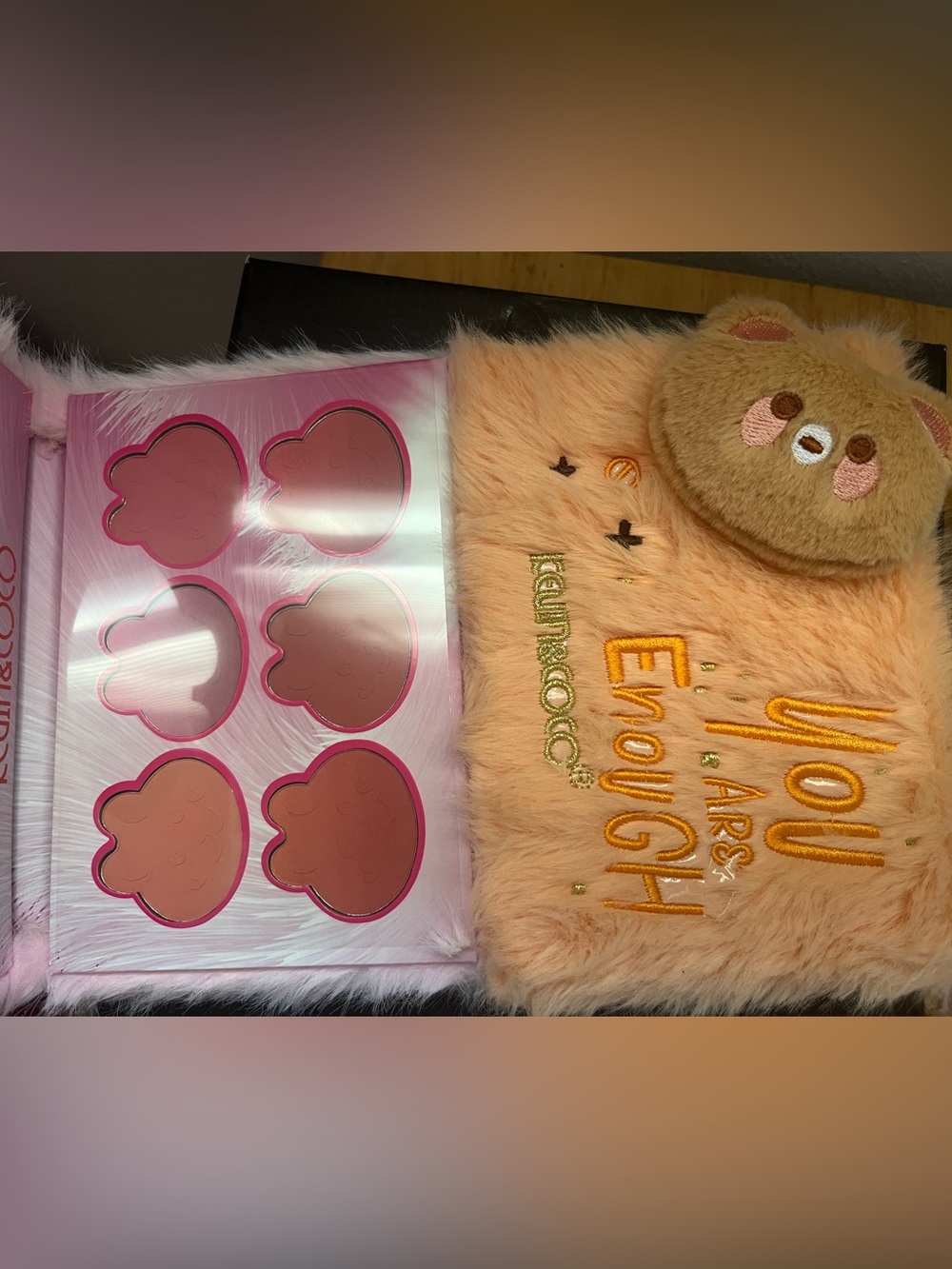 Kids Peach Plush Pencil Case - Cute Fuzzy Accessory